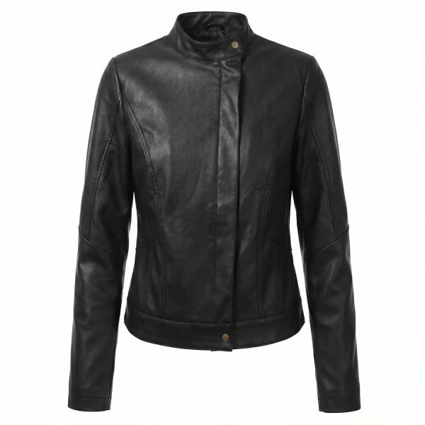 Wonder Woman Black Leather Jacket front view