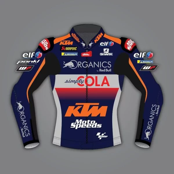 イケル・レクオナ着想の KTM レザーモーターサイクルジャケット MotoGP 2020カラー 正面