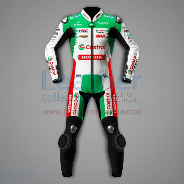 Johann Zarco Leathers Castrol Honda MotoGP 2024 front view