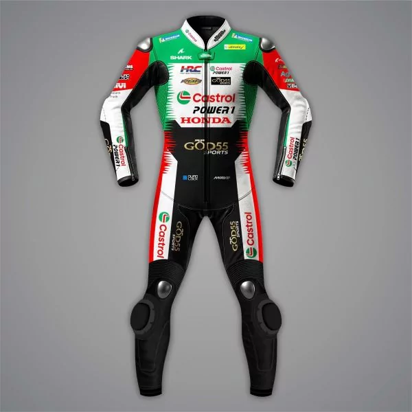 Johann Zarco Castrol Honda LCR MotoGP 2026 leather race suit