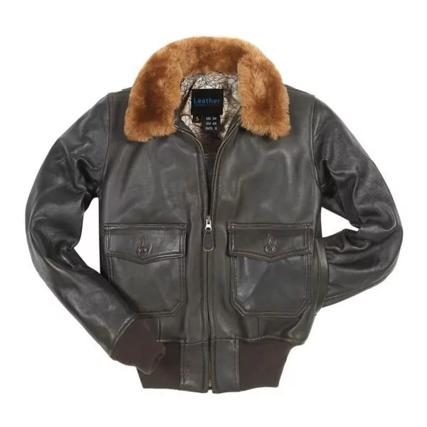 Fur Collar Leather Bomber Jacket - Women's Bomber | Shop