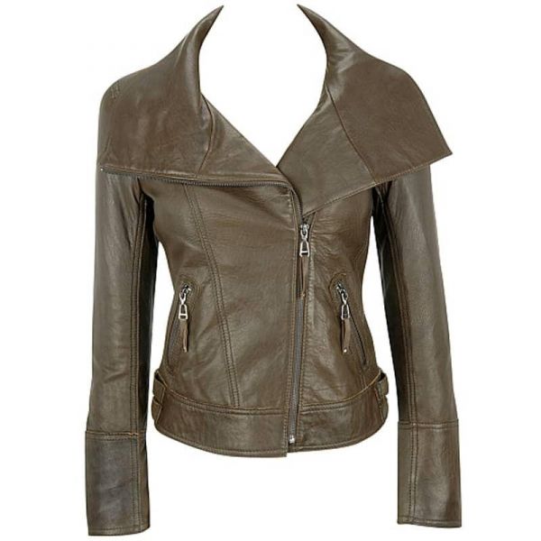 Lamb leather asymmetrical jacket - Womens jacket | Shop