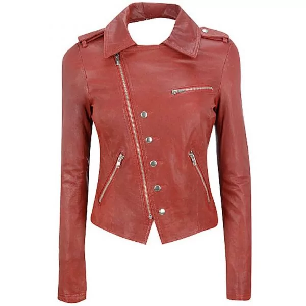 asymmetrical leather jacket for women – biker jacket | Shop