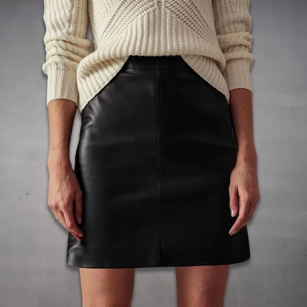 Leather mini A-line skirt  women's leather skirts | Shop