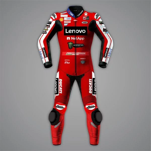 Marc Marquez Ducati MotoGP 2026 leather racing suit with protective armor