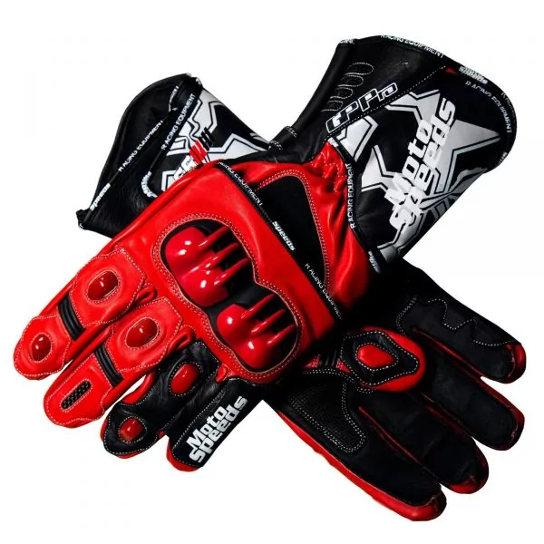 Red and Black Leather Gloves