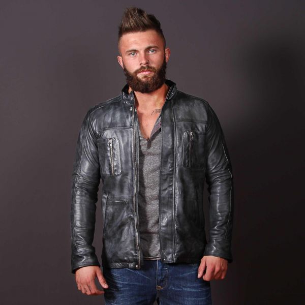 Men Casual Fashion Leather Frost Jacket