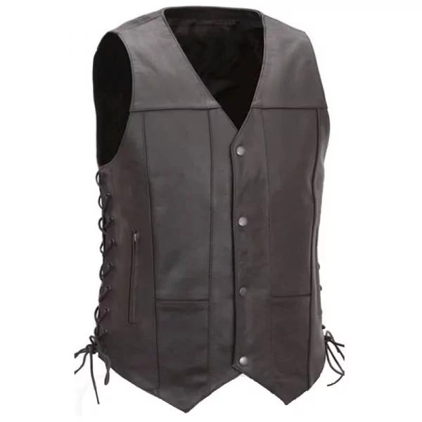 Leather Motorcycle Vest Mens