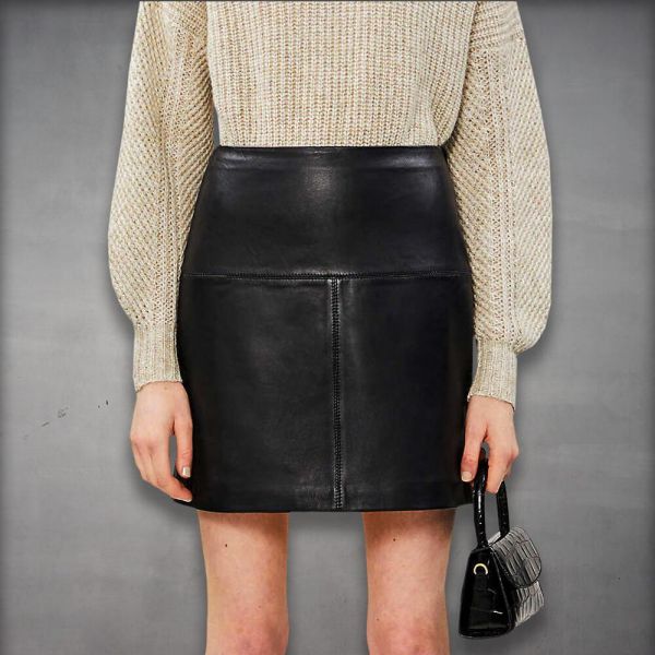 Mini Leather Skirt front