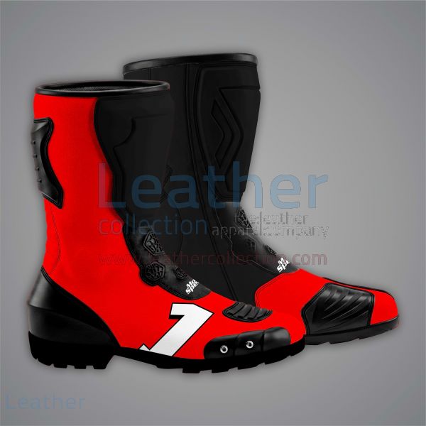 Motorcycle Boots Red Francesco Bagnaia British GP 2024