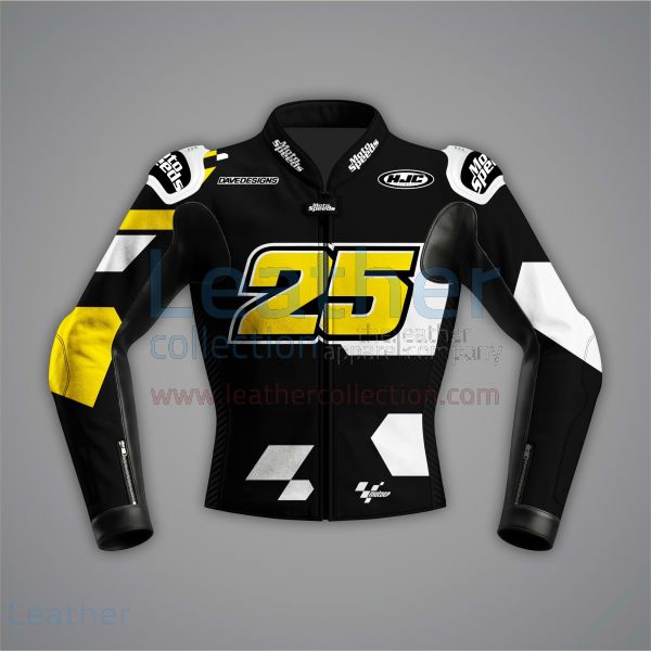 Raul Fernandez Black Leather Riding Jacket Aprilia WT 2022 front view