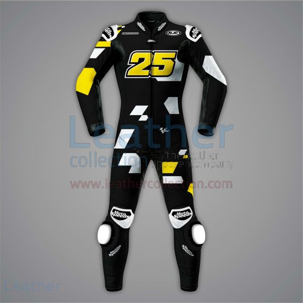 Raul Fernandez Black Motorcycle Suit Aprilia Winter Test 2022 front view