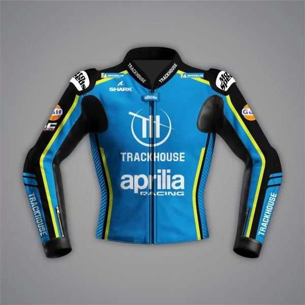 Veste MotoGP réplique Raul Fernandez 2026, couleurs Trackhouse Aprilia, vue de face