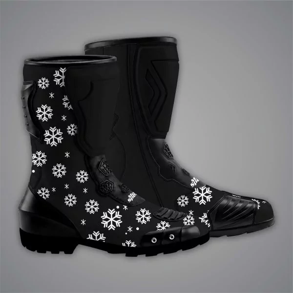 Bottes MotoGP Pedro Acosta noires et blanches, réplique KTM Winter Test 2024