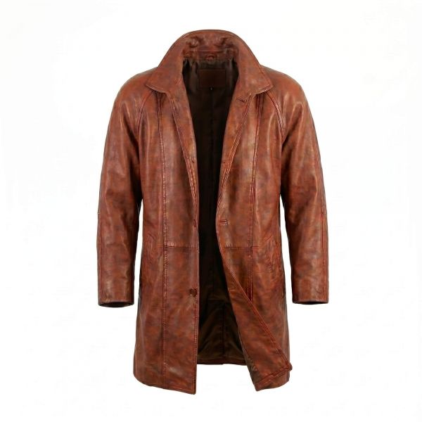 Working Girl 80s Style Leather Coat Front View
