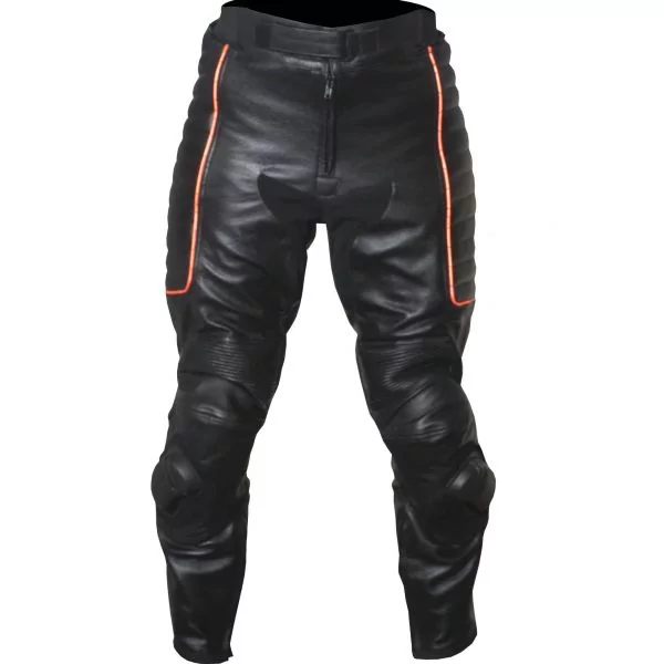STANDARD MOTORCYCLE LEATHERS バイカーパンツ M X-MEN Motorbike Leather Pants Men Black Cowhide - Race Fit