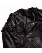 Heritage Black Leather Car Jacket cuff