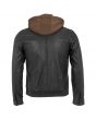 leather jacket with hood