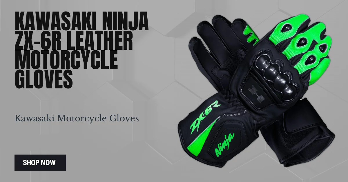 Kawasaki Ninja ZX-6R Cowhide Leather Motorcycle Gloves
