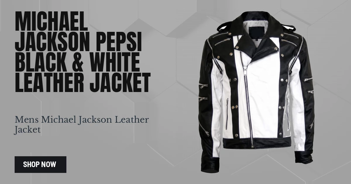 Michael Jackson Pepsi Black and White Leather Jacket