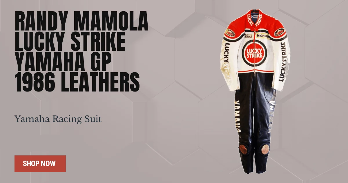 Randy Mamola 1986 Yamaha Motorcycle Suit, White