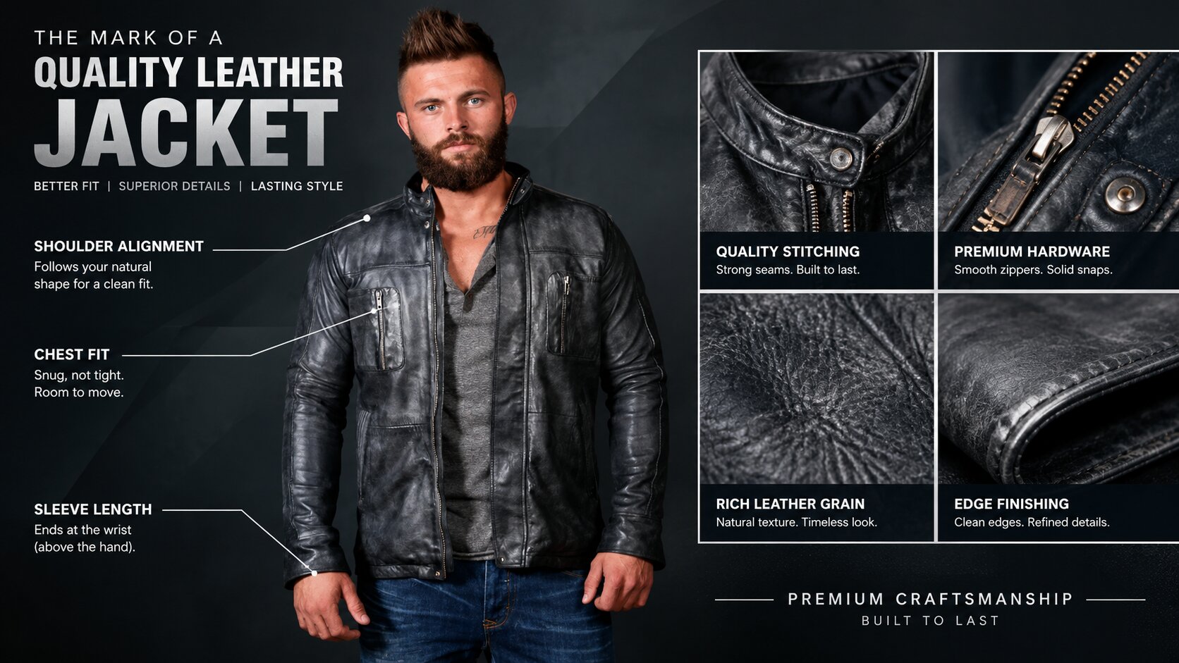 How to choose a leather jacket for everyday wear with attention to fit, leather quality, and construction details